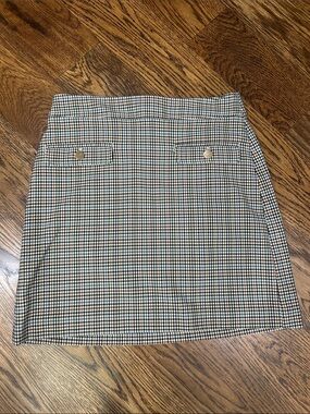 LOFT Mini Skirt Gingham Pattern.  Fall Colors.  Like New.  Size 4